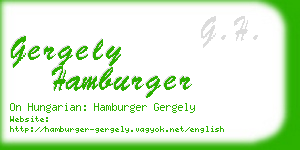 gergely hamburger business card
